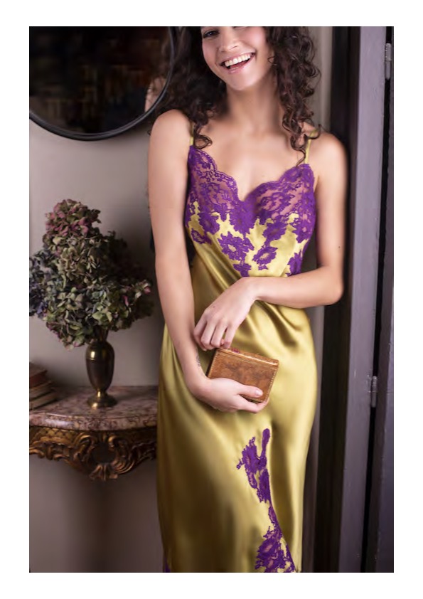 Majolaine - Slip Dress Linden/ Violet - M-3Mar6101-2268