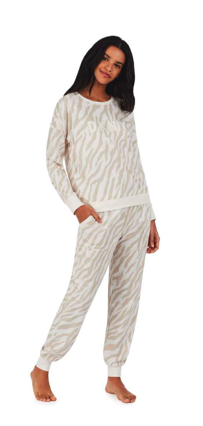 New Signature  - Top & Jogger Sleep Set - Cream Zebra, DKNY-2919259-CreamZebra