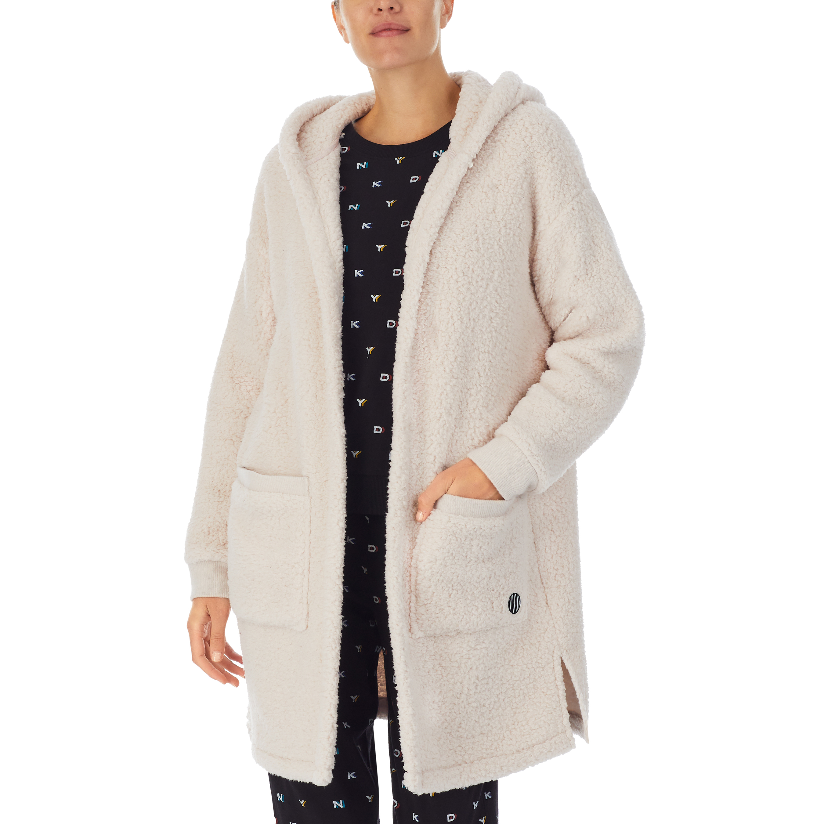Keep it Real Cosy - Hooded Lounge Layer, DKNY-2022599-Tusk