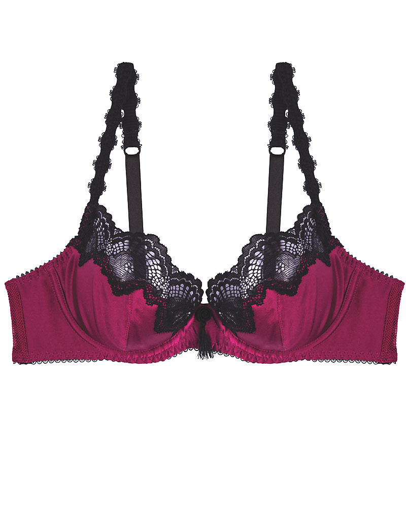 Push up BH Star Lift Dita von Teese - Farbe: Ruby with black lace (= Beere Glanz-Satin - Schwarze Spitze)