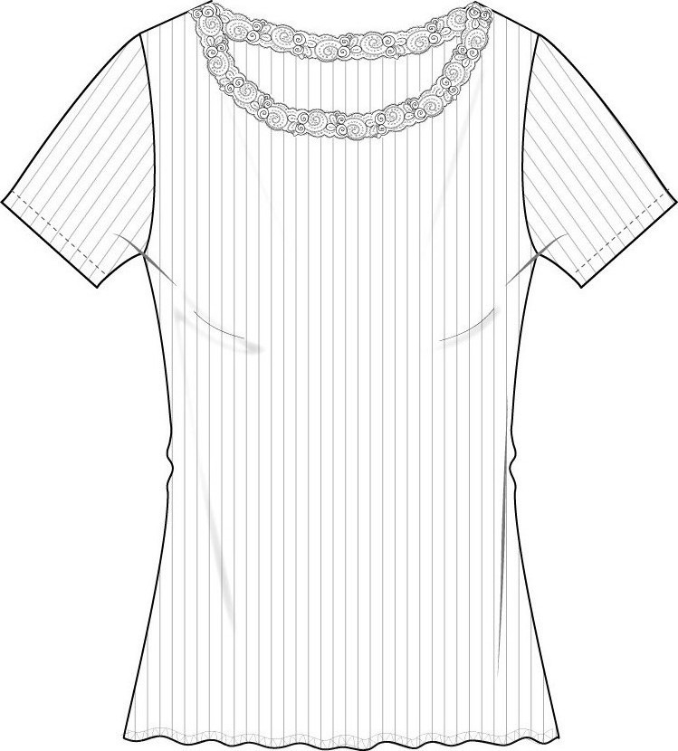 Oskalito - Kurzarm Shirt mit Leaver Spitze - Schwarz, OS-3414-Schwarz-20